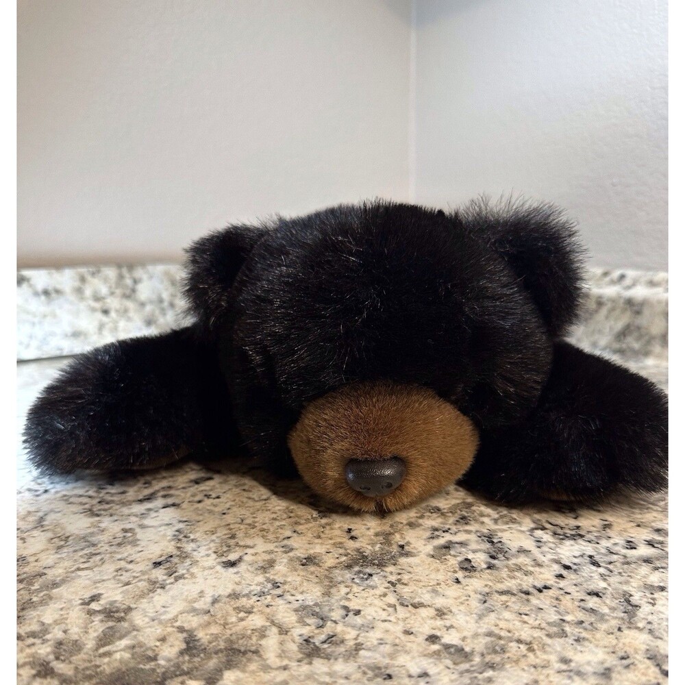 TY 1996 PAWS Black Bear (18 Inch) Laying Stuffed Plush Retired
